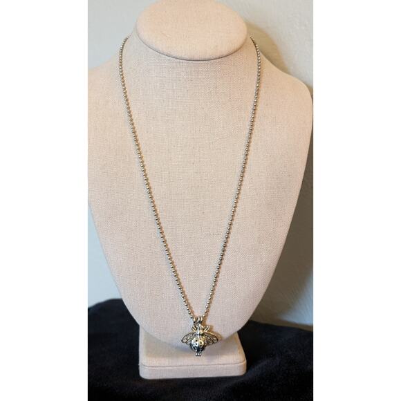 Wild Weed Organic Honey Bee Locket Essential Oil Bead Cage SS Chain Necklace NWT - Picture 8 of 8